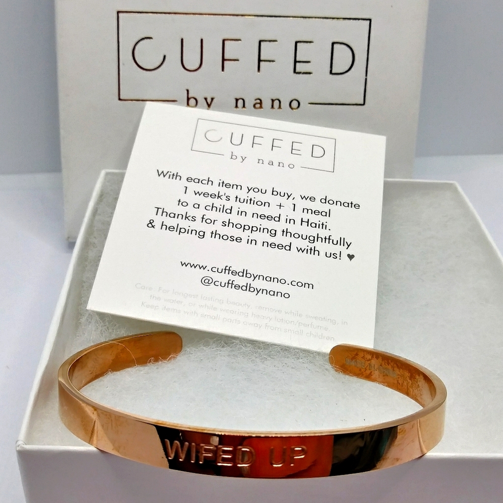 "Wifed Up" NIB Cuffed By Nano Copper Cuff